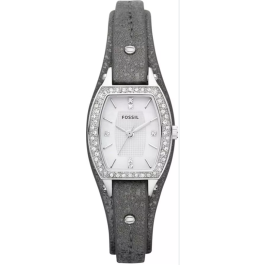 Uhrenarmband Fossil JR1335 Leder Grau 10mm